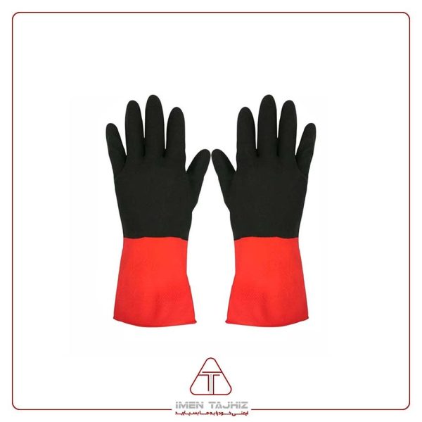 دستکش صنعتی لاستیکی ۲ لایه صنعت کار